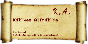 Köves Alfréda névjegykártya